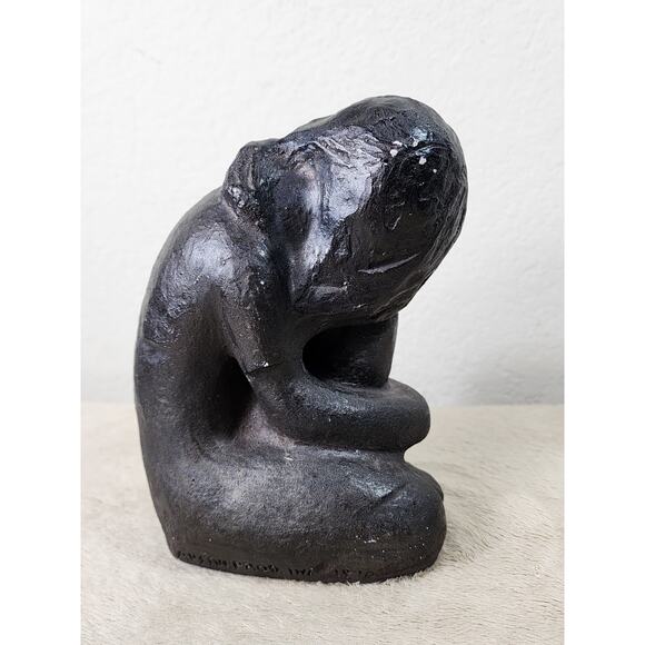 Austin Productions Sculpture 1970 Woman Girl Seated Statue Mid Century Vintage - Picture 6 of 14